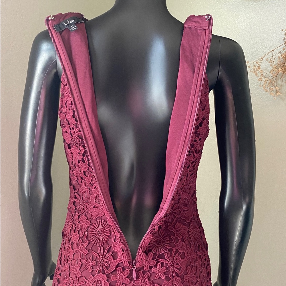 Lulu's Burgundy Lace Mini Dress - Picture 11 of 13